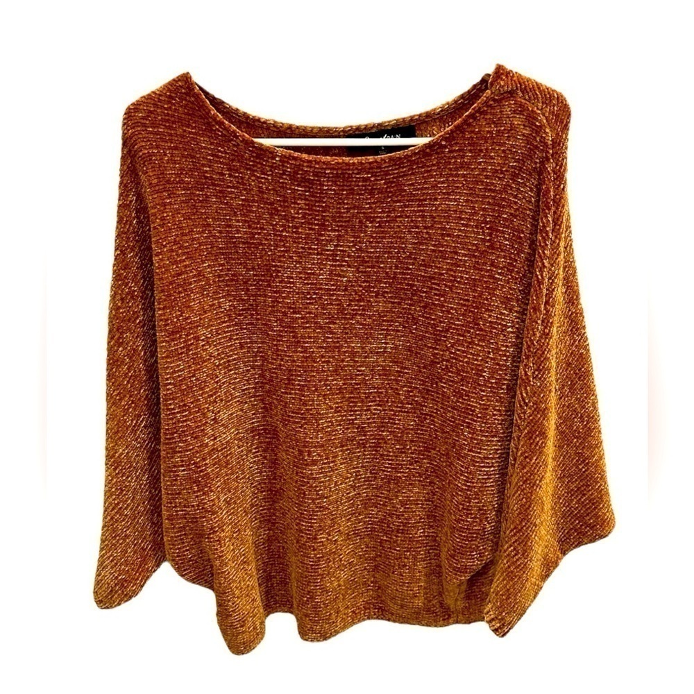 Sweet Rain Gold Velvet Sweater Stretch Knit Size Small